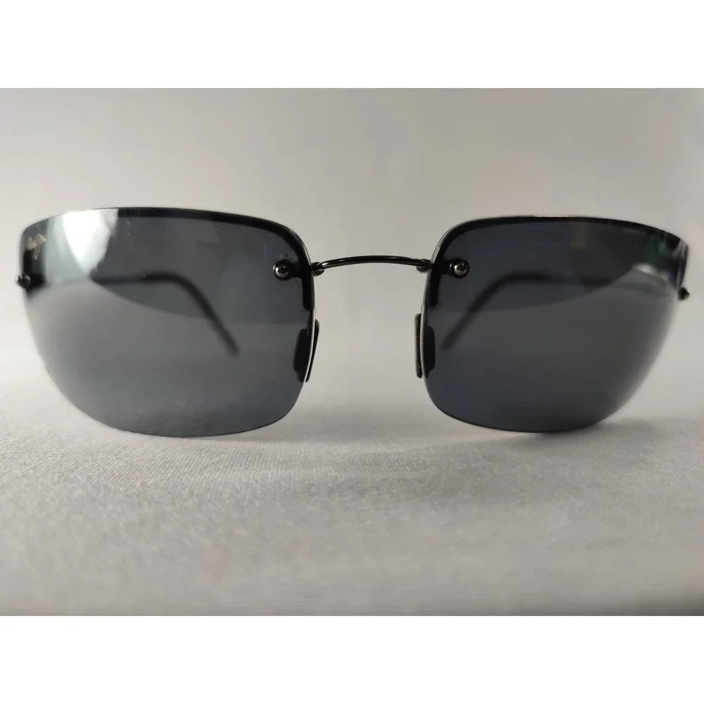 Maui Jim‎ MJ-351-02 Flexon Gunmetal Rimless Polarized Sunglasses Japan